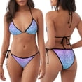 thumbnail image 3 of Disketp Multicolor Glitter para Bañador de Dos Piezas para Mujer, Bikini Sexy Halter String, Conjunto de Bikini en Triángulo, 3 of 6