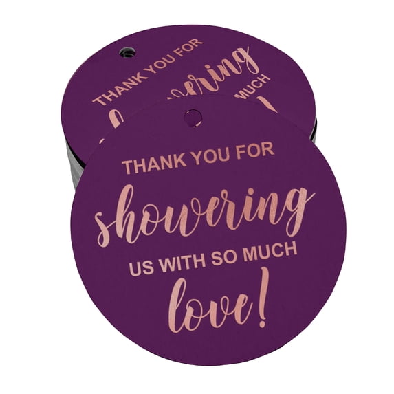 Inkdotpot Rose Gold Foil Paper Hang Tags Thank You Baby/ Bridal Shower Favor Tags 50 Pieces