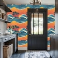 thumbnail image 3 of Peel and Stick Wallpaper Hawaii Tropical Island Palm Trees Waves under Sunset Wall Mural 17.7in x 9.8ft Self Adhesive Removable Wall Paper Renter Friendly Wallpaper for Nursery Bedroom Cabinets, 3 of 8