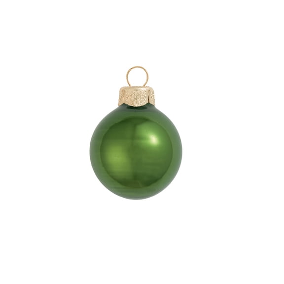 40ct Pearl Moss Green Glass Ball Christmas Ornaments 1.25" (30mm)