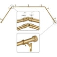 thumbnail image 5 of Bay Window Curtain Rod Set 1 Inch Diameter, Warm Gold Finish, Adjustable 36-72 Inch Center Rod with 20-36 Inch Side Rods, Aluminum End Caps, Easy Install Window Rod Set, 5 of 5