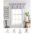thumbnail image 6 of Purple Flower Curtain Valance for Windows/Living Room/Kitchen/Bathroom/Café, Short Rod Pocket Tier Curtain Window Treatment Panel Vintage Farmhouse Boho Leaf Spring Plant Topper Curtain 60''x18'', 6 of 6
