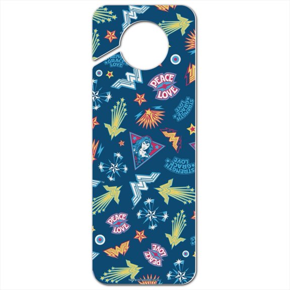 Wonder Woman Movie Sticker Pattern Plastic Door Knob Hanger Sign
