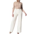 thumbnail image 3 of Women'S High Waisted Bell Bottom Pull on Jeans Tummy Control Stretchy Baggy Casual Jean Leggings White S, 3 of 8