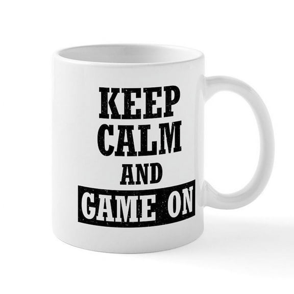 CafePress - Keep Calm And Game On - 11 oz Ceramic Mug - Novelty Coffee Tea Cup