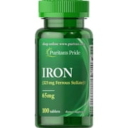 Puritan's Pride Iron Ferrous Sulfate 65 mg - 100 Tablets