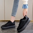 thumbnail image 6 of XIMIN Women's Trendy Thick - Sole Athletic Lace Up Sneakers Walking Light-Weight Slip Resistant Shoes Casual Footwear Work Solid Color Run Shoes, 6 of 6
