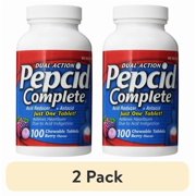 (2 pack) Pepcid Complete Dual Action Acid Reducer and Antacid Chewcap, Berry Flavor, 100 Ct
