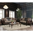 thumbnail image 3 of Furniture of America Robertson Traditional Synthetic Leather Love Seat, Light Brown, 3 of 8