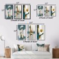 thumbnail image 4 of Designart "Turquoise Retro Minimalism Pirouette I" Modern Geometric Framed Wall Art Set Of 3 - Gold Abstract Frame Gallery Wall Set For Home Decor, 4 of 7
