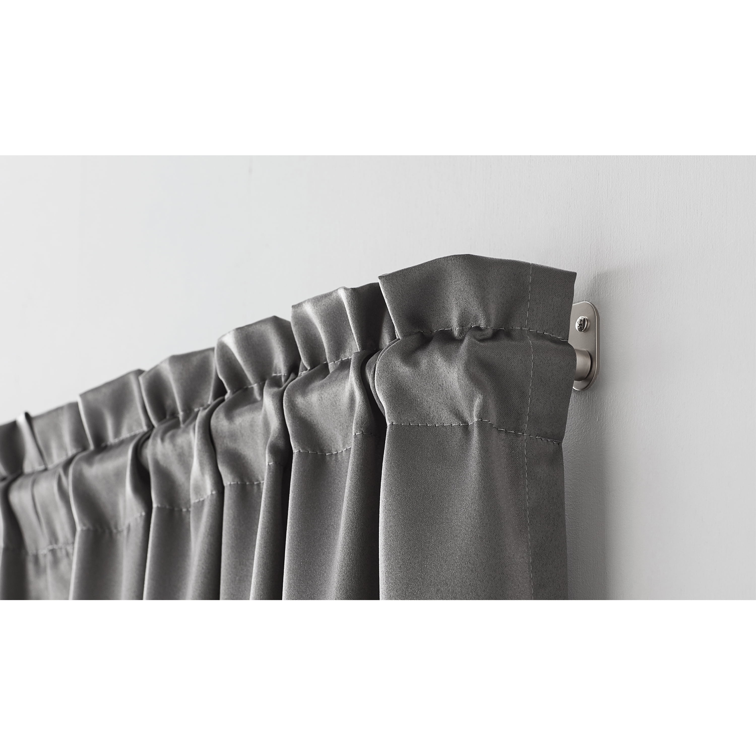 Mainstays 3/4 in Room Darkening Wrap Curtain Rod, 30-84 in, Nickel