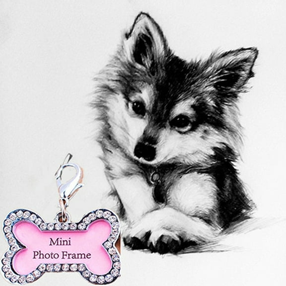 Farfi Bone Shape Pets ID Name Tag Address Pendant Dog Puppy Collar Anti-Lost Card (random)