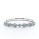 thumbnail image 3 of JeenMata Anillo de Bodas con Halo Pavé Morganita y Moissanita en Forma de Lágrima de 1,5 ct Melocotón: Conjunto de Anillo de Bodas con Cuerpo Retorcido Infinito: Baño de Oro Blanco de 18 K sobre Plata, 3 of 5
