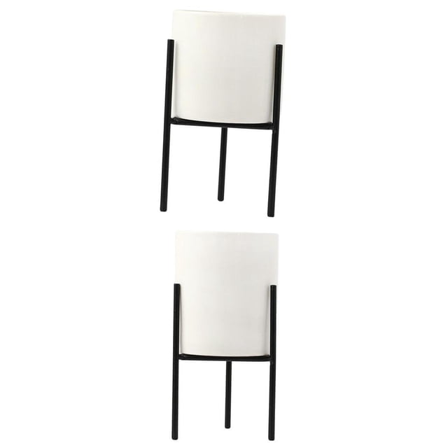 2 Piezas Al / Interior Maceta para Macetas, Soportes para Flores, Estantes, Negro