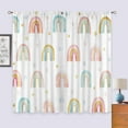 thumbnail image 3 of Boho Rainbow Curtains 42Wx63H Inch Rod Pocket Kids Curtains Cute Cartoon Pastel Curtains for Baby Girls Colorful Polka Dots Nursery Living Room Bedroom Window Drapes Treatment Fabric 2 Panels, 3 of 5