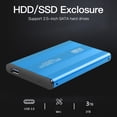 thumbnail image 3 of Caja SSD Custodia esterna per disco rigido Custodia per cellulare SSD SATA HDD da 2,5 pollici in lega di alluminio JShteea Nuevo, 3 of 9