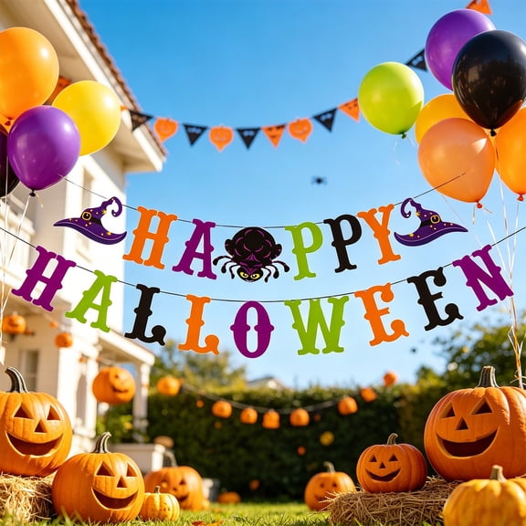 zpqytgj Happy Halloween Banner Balloons Set Colorful Letters For Party Decoration