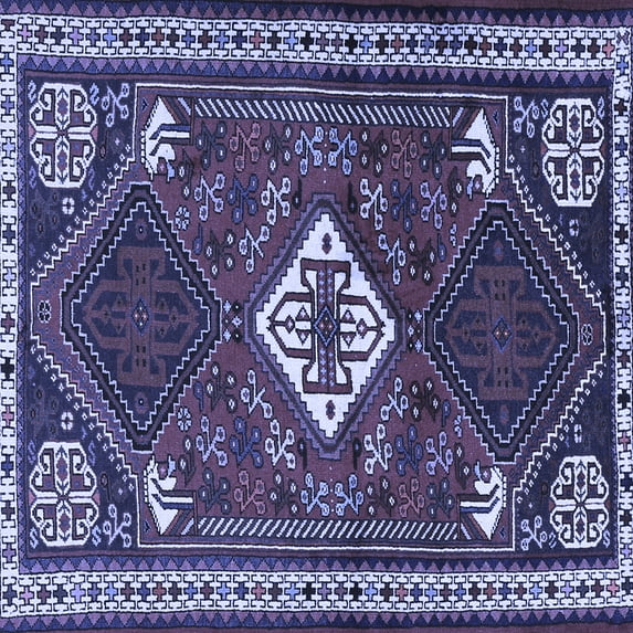 Ahgly Company Indoor Square Persian Blue Traditional Area Rugs, 3' Square