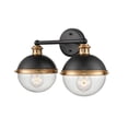 thumbnail image 2 of Ellmira 2-Light Matte Black/Aged Brass Wall Sconce, 2 of 4