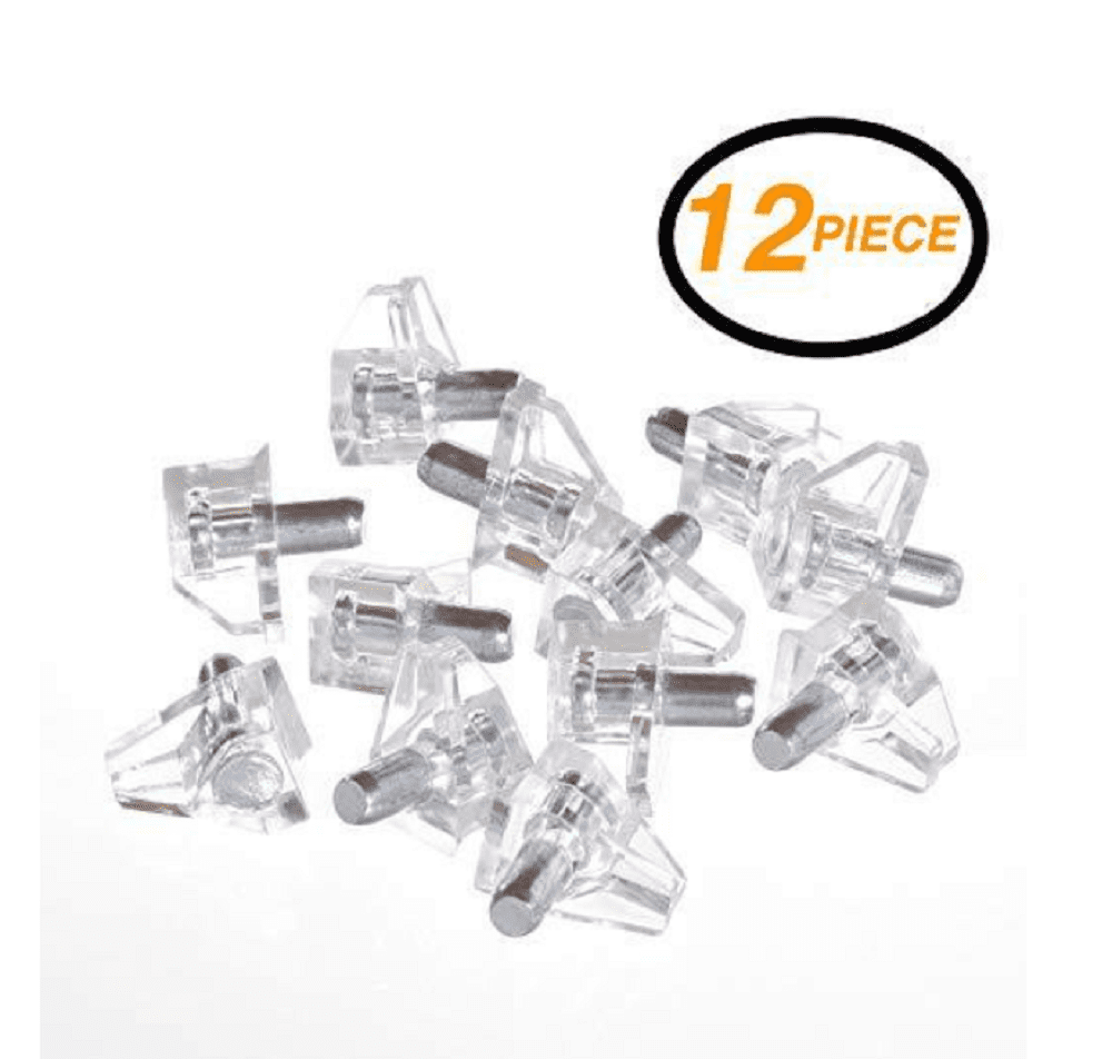 12pcs clear Shelf Support Pins Pegs Bookcase Kitchen Home Cabinet Shelves Holder 