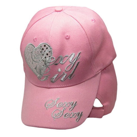 Sexy Girl Pink Heart Ladies Woman Embroidered Cap Hat RAM