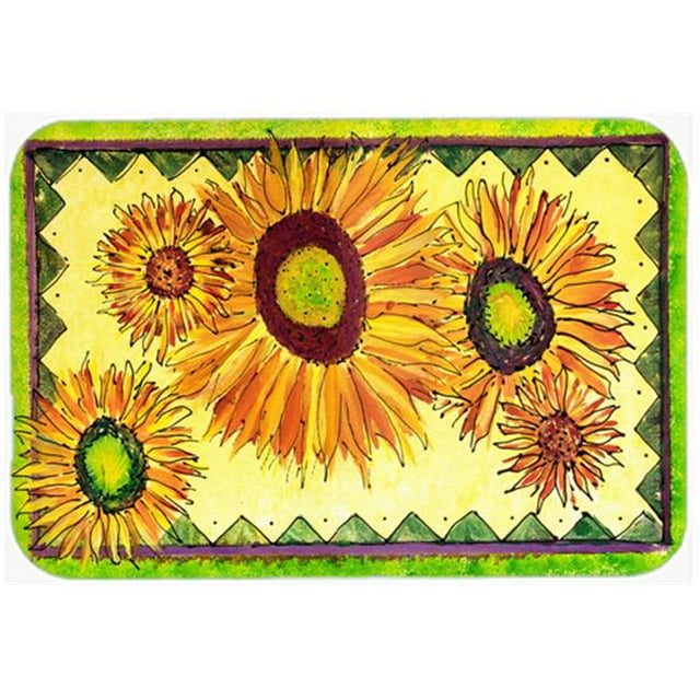 15 x 12 in. Flower Sunflower Glass Cutting Board, Large