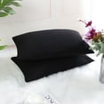 thumbnail image 3 of PiccoCasa Cotton Canvas Throw Pillow Covers 2 Pack Plain Decor Cushion Covers, 12"x20" Black, 3 of 8