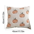 thumbnail image 2 of 18X18 Inch Pumpkin Throw Pillow Cover Embroidered Soft Plush Throw Pillow for Couch Fall Halloween Decor Beige 1 Piece, 2 of 6
