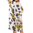 thumbnail image 4 of HELLHERO Cow Sunflower Pattern Long Kimono Swimsuit Cover Up Casual Polyester Lightweight Bathing Suit Cover Up, 4 of 6