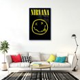 thumbnail image 2 of Nirvana - Framed Music Poster (Logo / Smiley) (Size: 25" X 37") (Metallic Blue Plastic Frame), 2 of 6