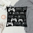 thumbnail image 2 of ONETECH  Video Game Throw Pillow Gamer Controller Pillow Cover White Black Gaming Throw Cushion Cover Gamepad Logo Pillow Case Design for Home Office Car Sofa Couch, 2 of 5