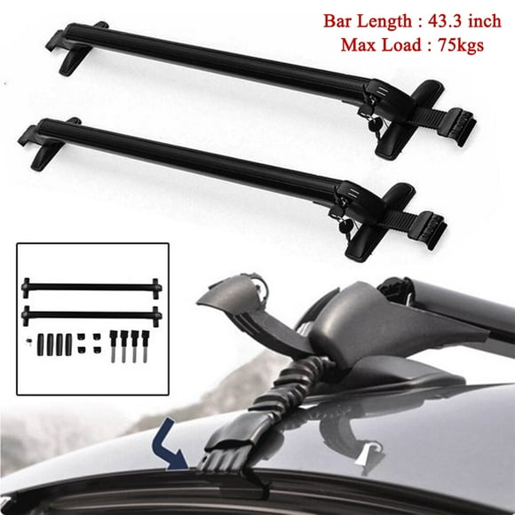 EINFEBEN Barre De Toit Porte-bagages Barre Transversale Aluminium Argent Avec Porte Cls Garde Corps 150kg 65948338