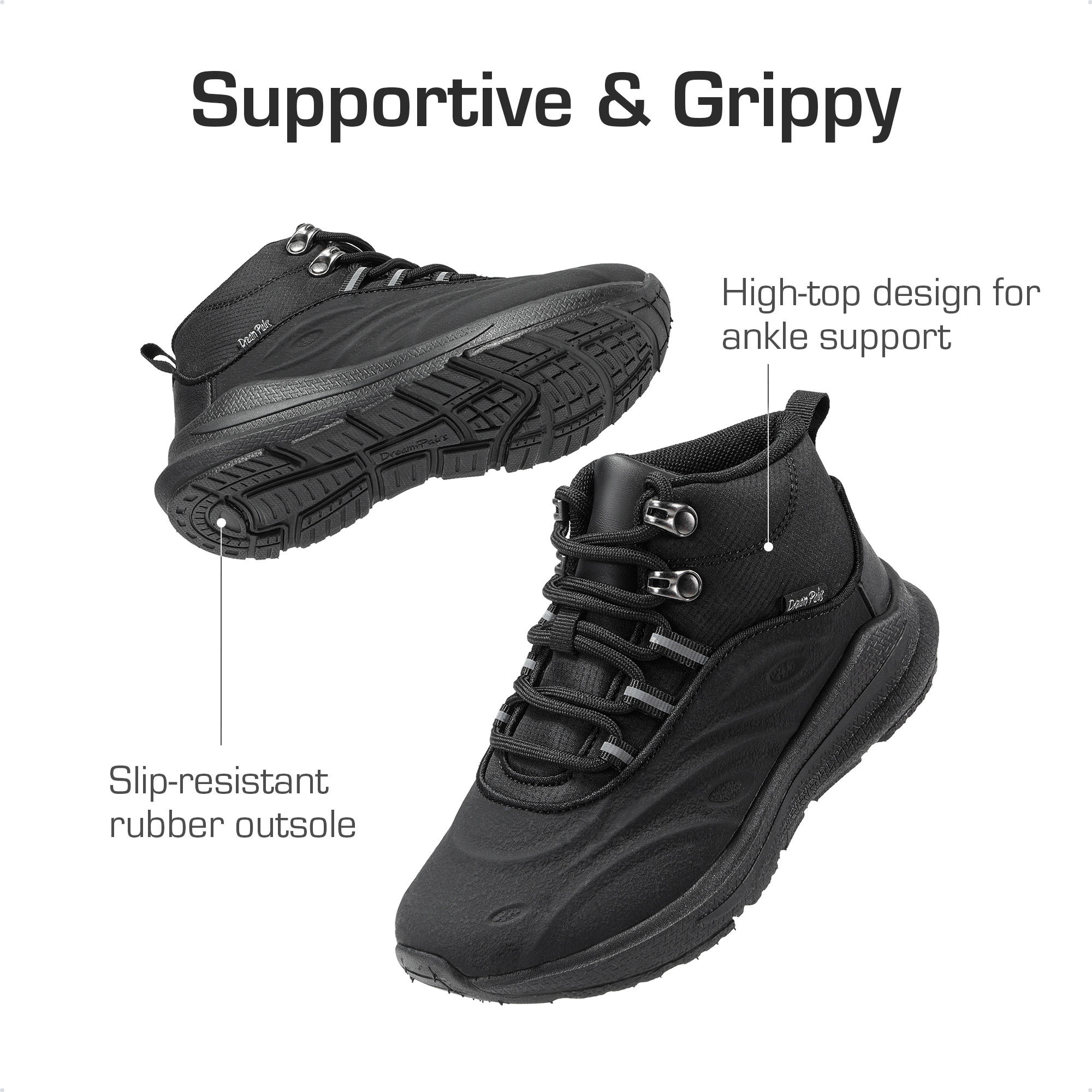 BURUDANI Boys Girls High-Top DuraPlay Hiking Boots-Sneakers – Outdoor Lace-Up Shoes for Little & Big Kids
