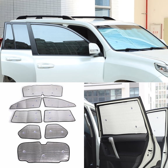 For Toyota Land Cruiser Prado 2010-2022 Car Interior Window Sunshade Visors Full Set UV Block Cover Trim Aluminum Foil 8PCS