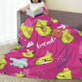 thumbnail image 6 of Honeii Pink Green Avocado Print Fleece Blanket - Throw Blanket for Bed, Sofa, Couch, Camping, and Travel , Microplush Ultra Soft Warm Blanket-60"x50", 6 of 7
