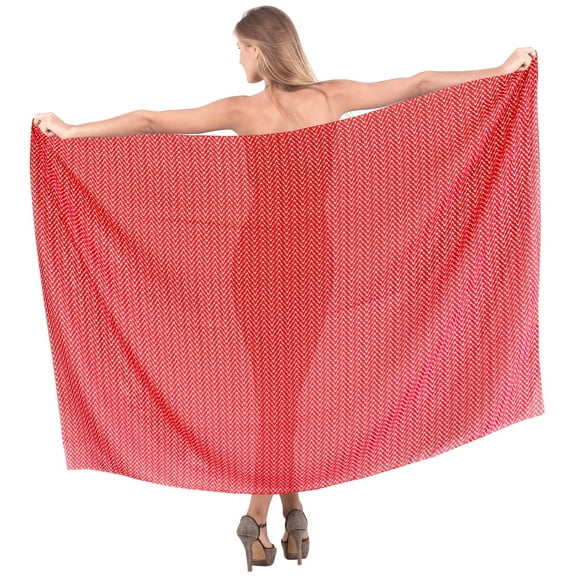 HAPPY BAY Women's Summer Wraps Beach Cover up Pareo Skirt Beachwear Sarong Coverups for Women One Size Stripes, Red