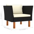 thumbnail image 4 of vidaXL Garden Sofa Poly Rattan and Solid Eucalyptus Wood, 4 of 4