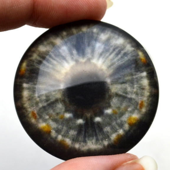 Spotted Gray Realistic Human Inspired Glass Eyes