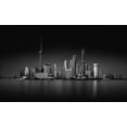 thumbnail image 2 of Schilbe, Stefan 24x16 Gold Ornate Wood Framed with Double Matting Museum Art Print Titled - Dark Pudong, 2 of 4