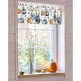 thumbnail image 4 of Valances for Windows, Thanksgiving Fall Blue Pumpkin Sunflower Rod Pocket Short Window Valance Curtains Holiday Window Treatment for Kitchen Living Room Bathroom, 54"x18", 4 of 6