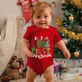 Durtebeua Boys Girls Short Sleeve Christmas Cartoon Letter Print Romper