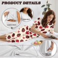 thumbnail image 6 of DISNIMO Ladybug Heart Printed Women's Pajama Sets Summer Sleepwear Soft 2 Piece Pjs Set Short Sleeve Tops and Capri Pant Lounge, L, 6 of 7