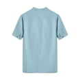 thumbnail image 4 of Eltusu Men's Casual Polo Shirts, Summer Stand-up Collar Breathable Button Shirts with Short Sleeve Light Blue Size 3XL, 4 of 9