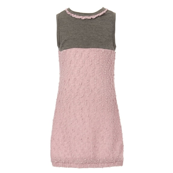 Little Girls Purple Grey Sweet Knit Sundress 3