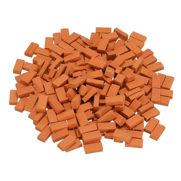 Unique Bargains Miniature Bricks Clay Mini Wall Brick for Model Building Red Pack of 200 Scale 1/16 16x8x5mm/0.63x0.31x0.2'