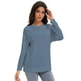 thumbnail image 5 of Women's Long Sleeve Knitted Crew Neck T-shirt, 5 of 6