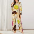 thumbnail image 3 of Wukai Donuts Print Women's Pajama Set - Soft Long Sleeve Sleepwear for Comfort and Style-X-Large, 3 of 9