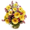 Yellow Gerbera Daisy Bouquet with vase
