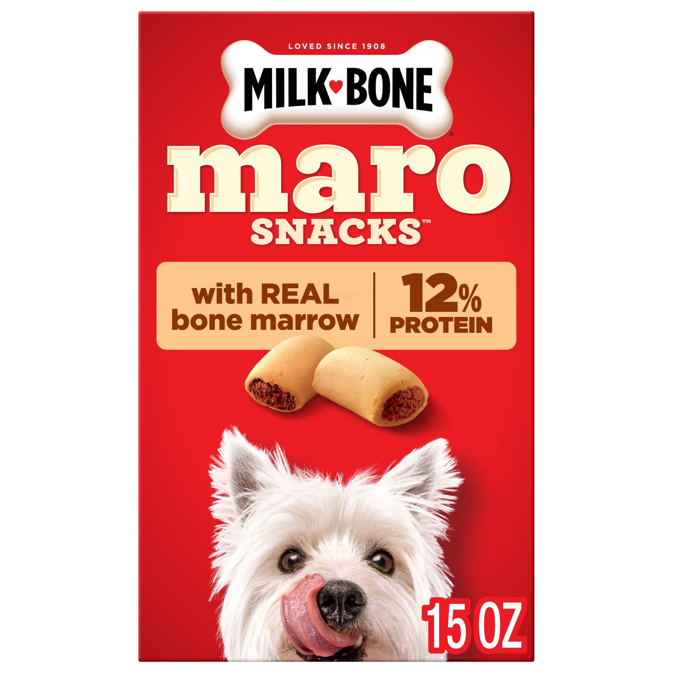 (4 pack) Milk Bone MaroSnacks Small Dog Treats With Bone Marrow, 15 ozs