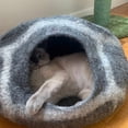 thumbnail image 2 of Woolygon Wool Cat Cave Bed Handcrafted from 100% Merino Wool, Eco-Friendly Felt Cat Cave for Indoor Cats and Kittens (Yellow ), 2 of 7